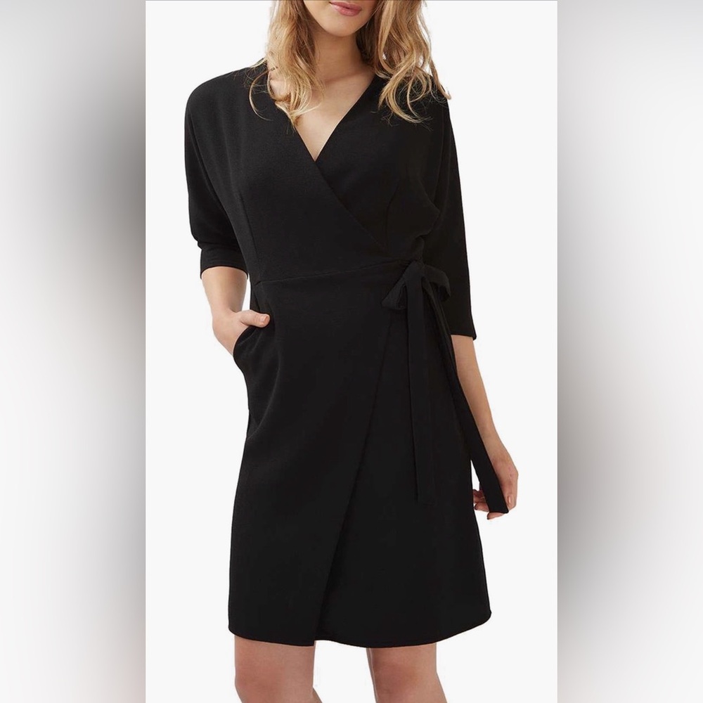 Topshop Black Dolman sleeve Wrap Dress